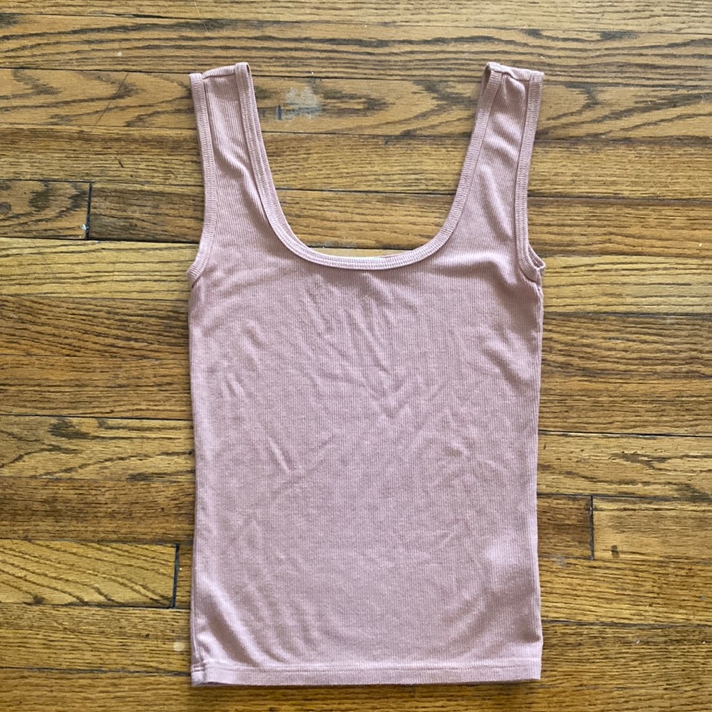 Joah Brown - scoop neck tank - clay rib